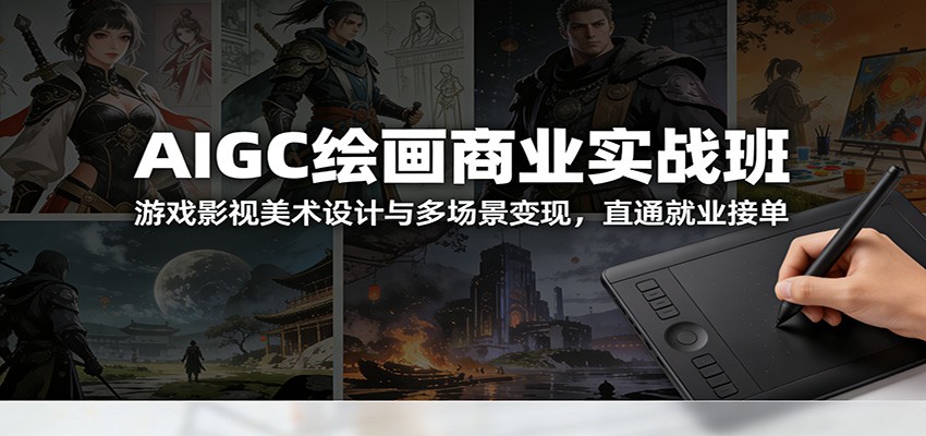 AIGC绘画商业实战班：游戏影视美术设计与多场景变现，直通就业接单-智点网