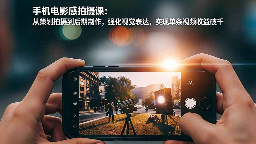 手机电影感拍摄课：从策划拍摄到后期制作，强化视觉表达，实现单条视频收益破千-智点网