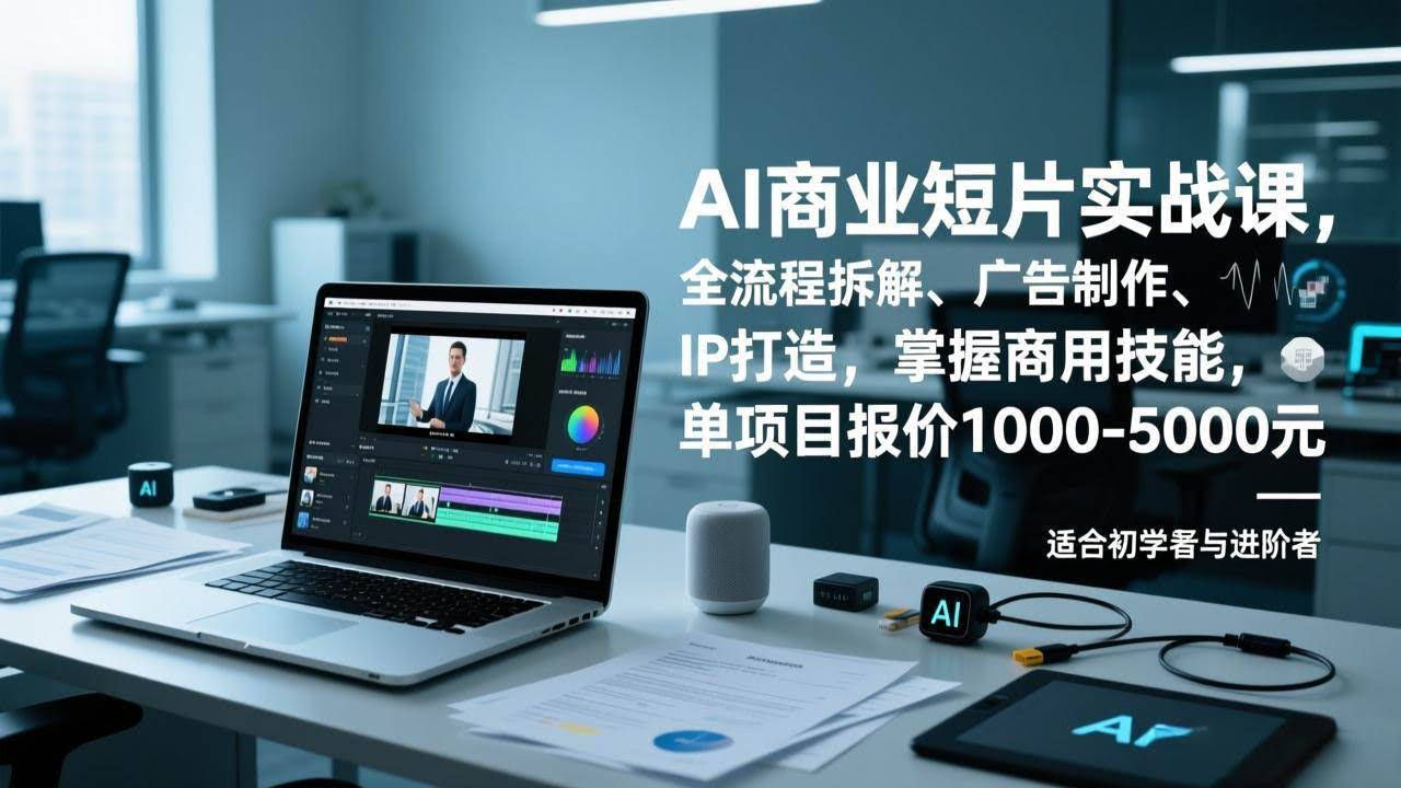 （17050期）AI商业短片实战课，全流程拆解、广告制作、IP打造，掌握商用技能，单项目报价1000-5000元-智点网