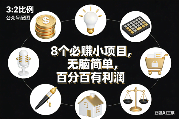 (17101期)8个必赚小项目,无脑简单,百分百有利润,副业首选,日入300+-智点网