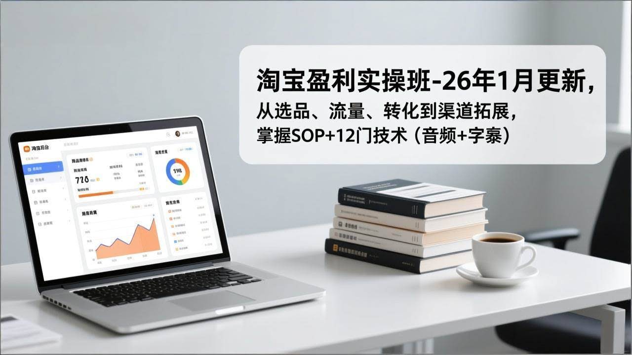 （17105期）淘宝盈利实操班-26年1月更新，从选品、流量、转化到渠道拓展，掌握SOP+12门技术（音频+字幕）-智点网