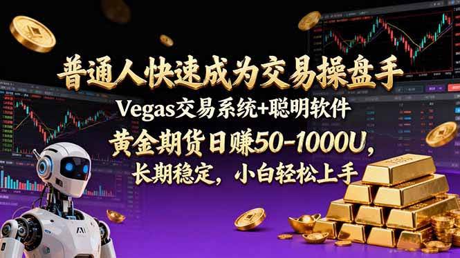 （17178期）普通人快速成为交易操盘手 Vegas交易系统+聪明软件 ， 黄金期货日赚50-1000U， 长期稳定，小…-智点网