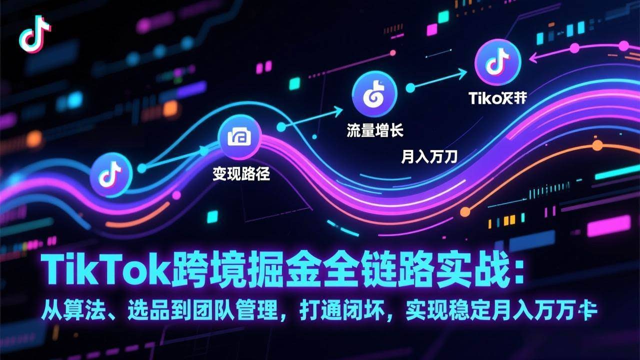 （17216期）TikTok跨境掘金全链路实战：从算法、选品到团队管理，打通闭环，实现稳定月入万刀-智点网
