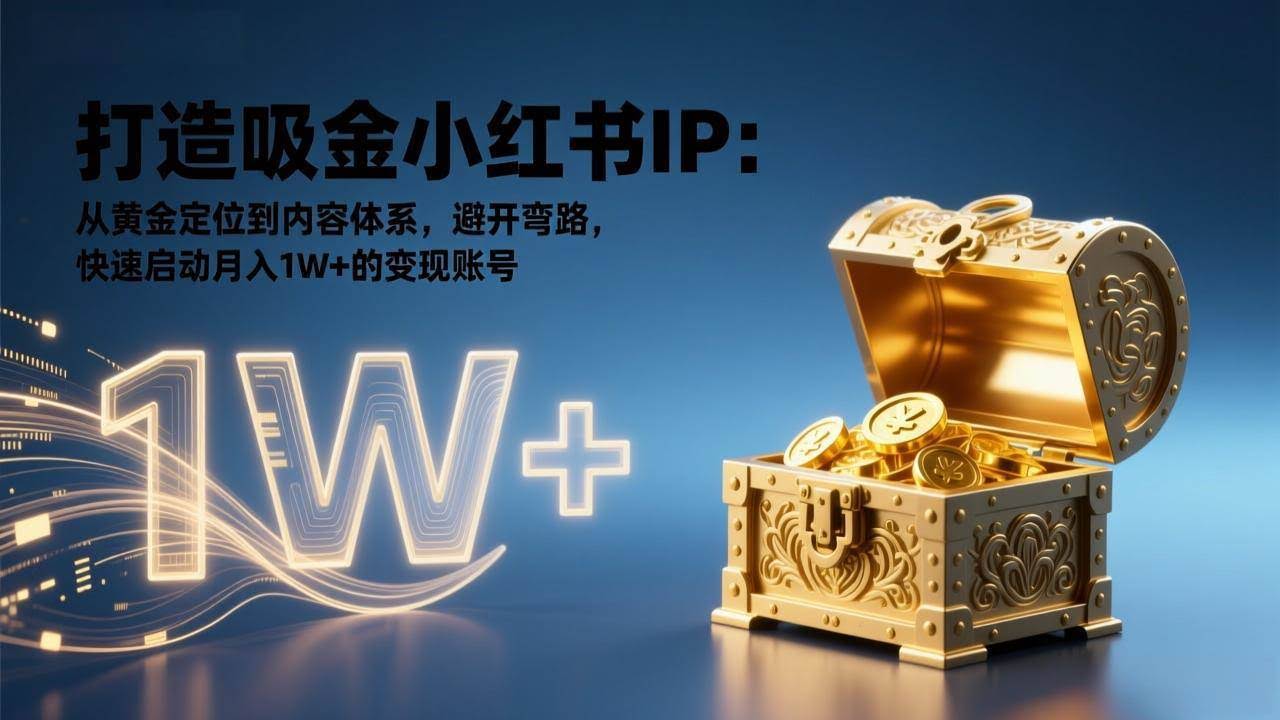（17227期）打造吸金小红书IP：从黄金定位到内容体系，避开弯路，快速启动月入1W+的变现账号-智点网