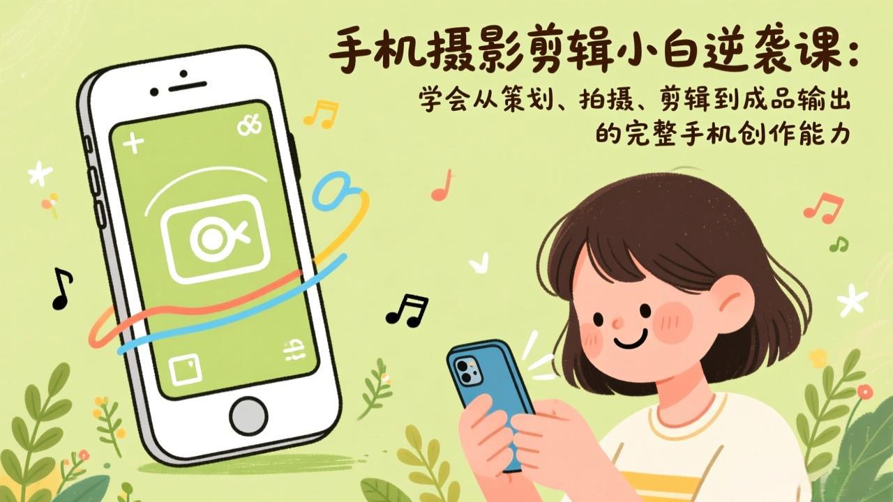 手机摄影剪辑小白逆袭课：学会从策划、拍摄、剪辑到成品输出的完整手机创作能力-智点网