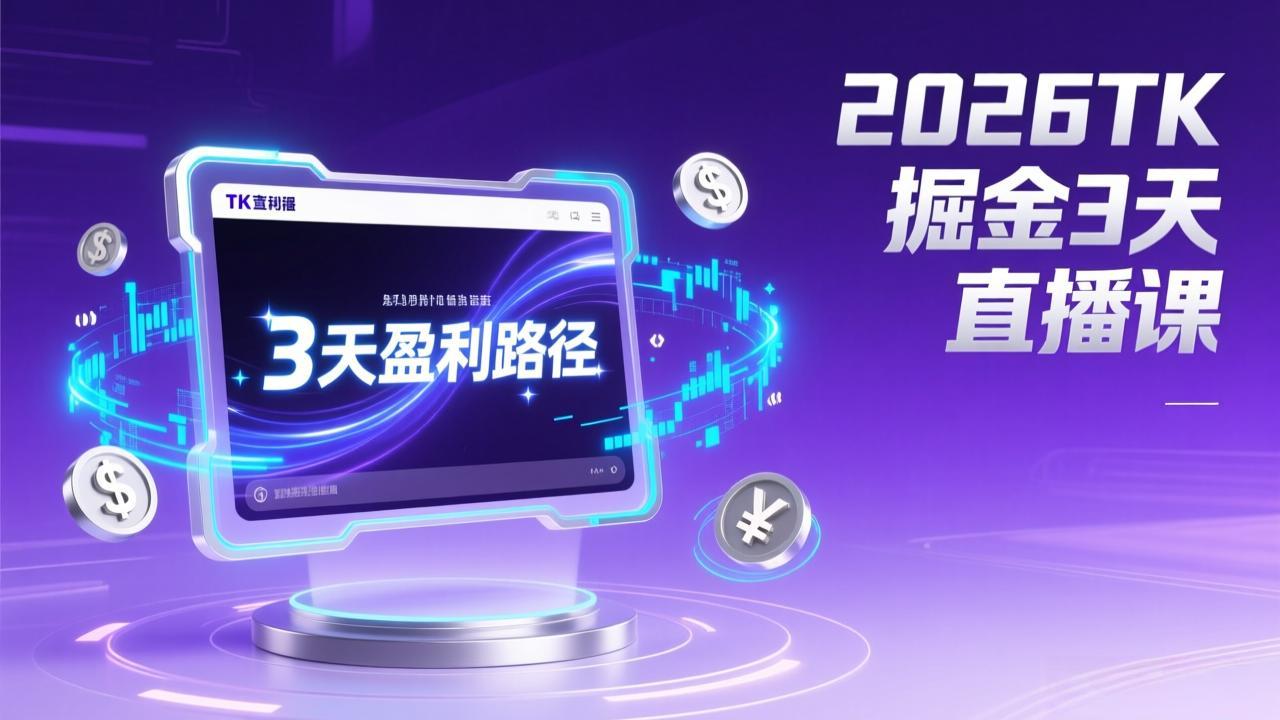 2026TK掘金直播课，起号涨粉+直播带货+商单变现+3天打通盈利路径，月入过万美金-智点网