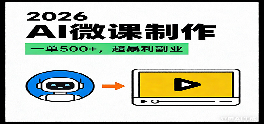 2026AI 风口最稳副业：微课代写制作，一单 500+，人人可做的蓝海项目-智点网