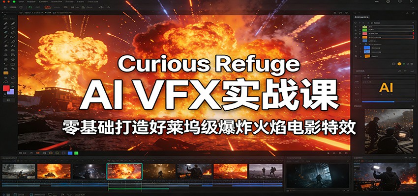 Curious Refuge AI VFX实战课，零基础打造好莱坞级爆炸火焰电影特效-智点网