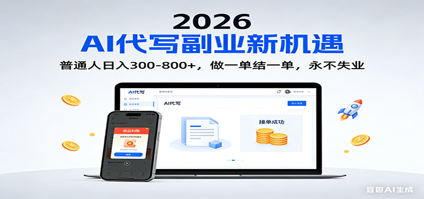 2026 副业首选！AI 代写日入 300-800，普通人0门槛，做一单结一单！-智点网