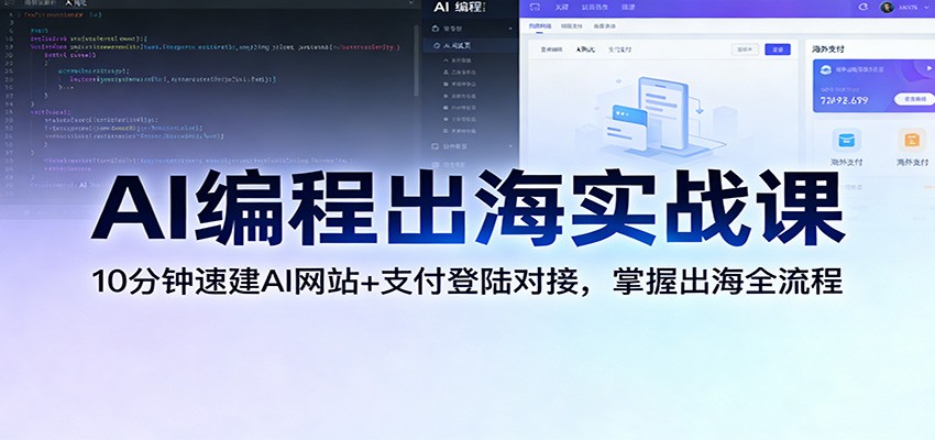 AI编程出海实战课：10分钟速建AI网站+支付登陆对接，掌握出海全流程-智点网
