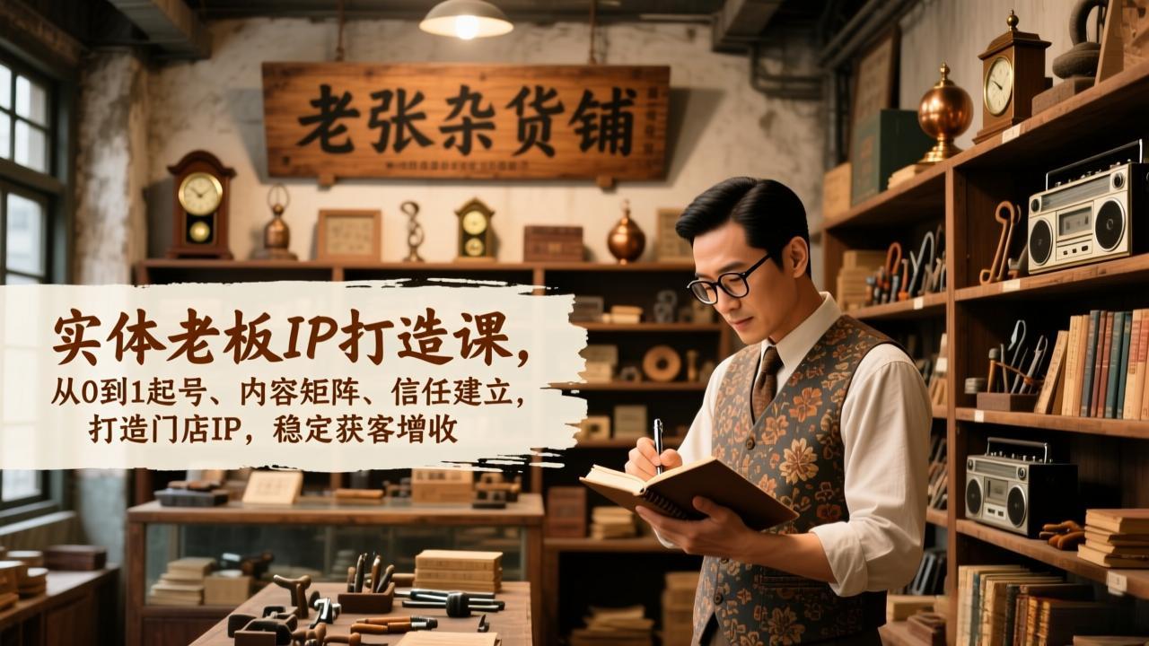 实体老板IP打造课，从0到1起号、内容矩阵、信任建立，打造门店IP，稳定获客增收-智点网