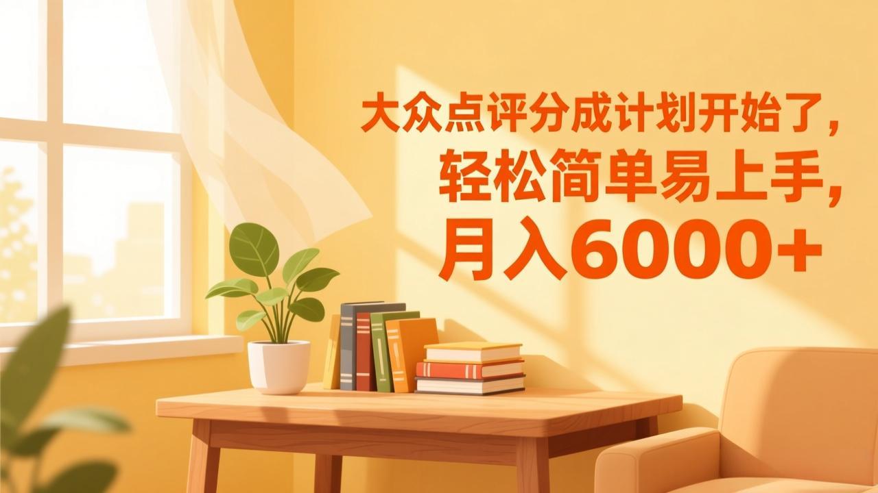 大众点评分成计划开始了，轻松简单易上手，月入6000+-智点网