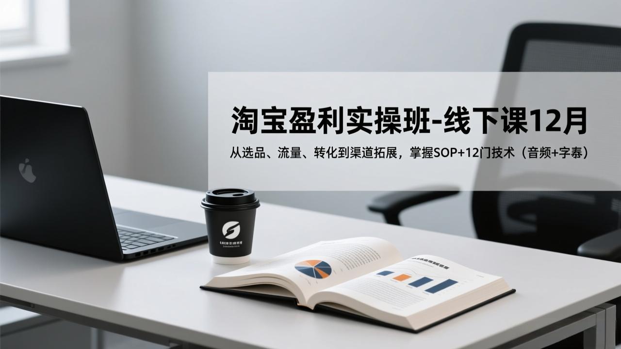 淘宝盈利实操班-线下课12月，从选品、流量、转化到渠道拓展，掌握SOP+12门技术(音频+字幕-智点网