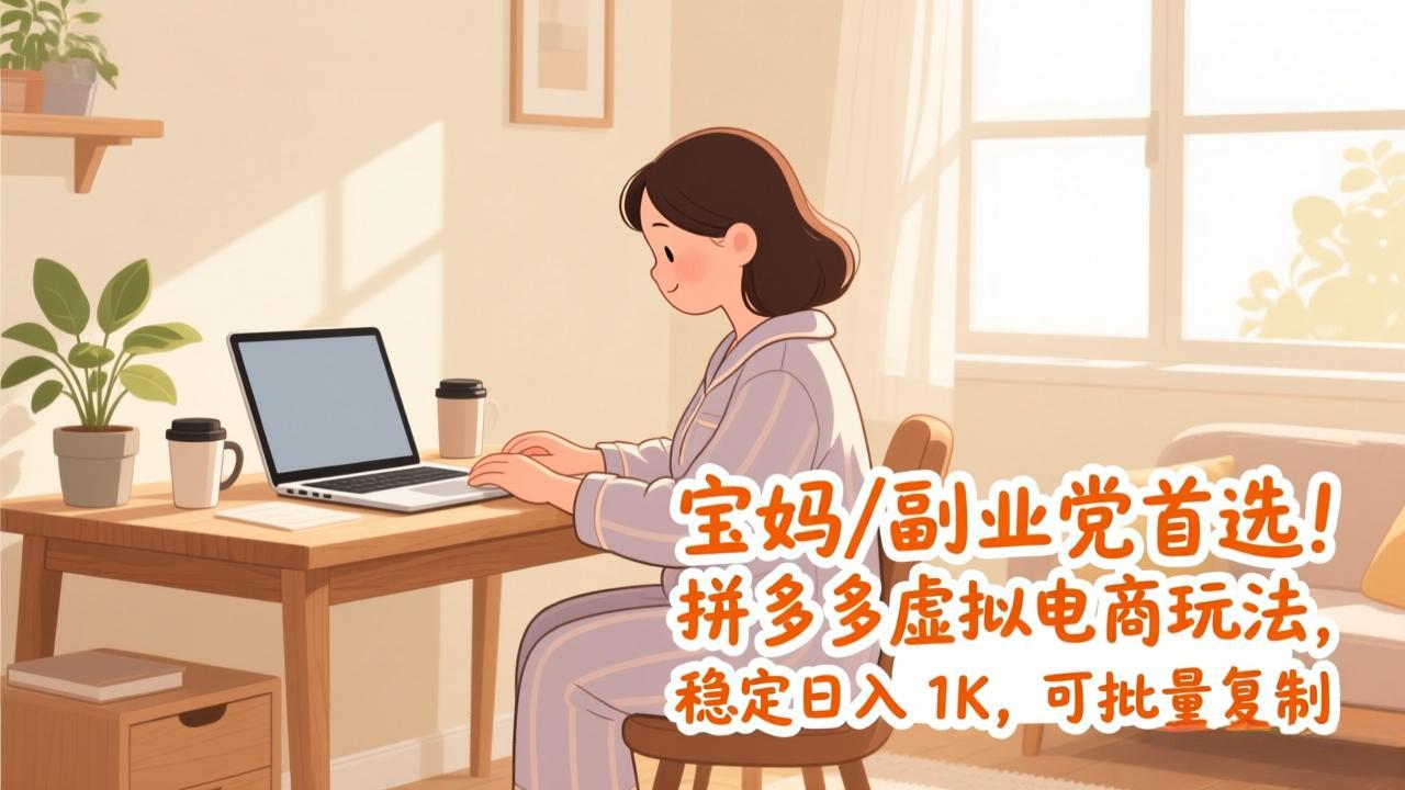 宝妈 / 副业党首选！拼多多虚拟电商玩法，稳定日入 1K，可批量复制-智点网