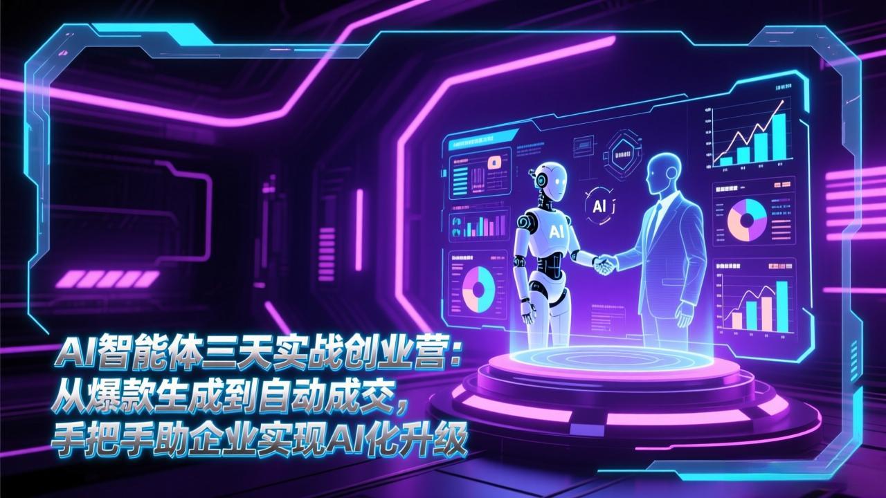 AI智能体三天实战创业营：从爆款生成到自动成交，手把手助企业实现AI化升级-智点网