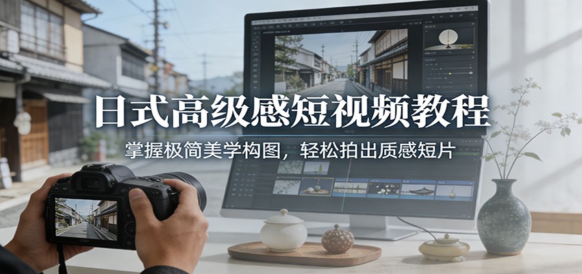 日式高级感短视频教程：掌握极简美学构图，轻松拍出质感短片-智点网