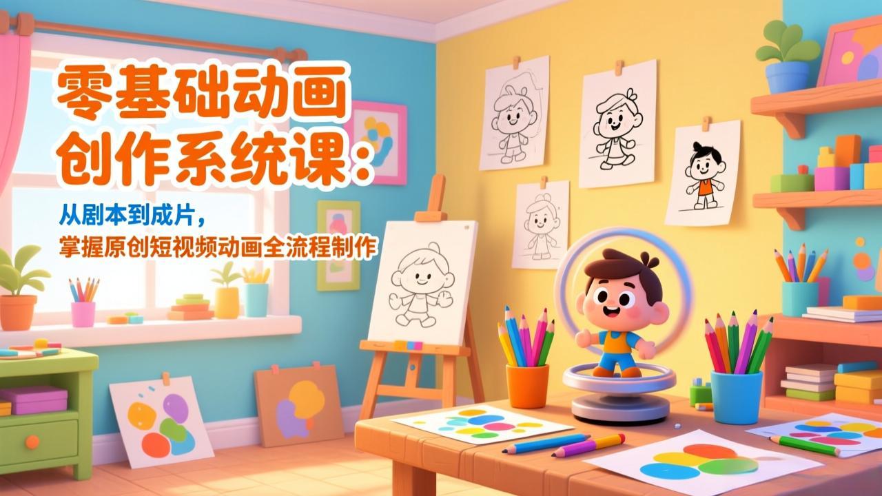 零基础动画创作系统课：从剧本到成片，掌握原创短视频动画全流程制作-智点网