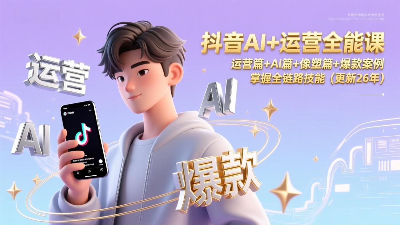 抖音AI+运营全能课，运营篇+AI篇+像塑篇+爆款案例，掌握全链路技能(更新26年-智点网