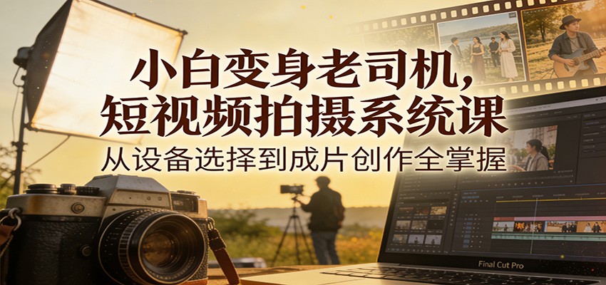 小白变身老司机，短视频拍摄系统课，从设备选择到成片创作全掌握-智点网