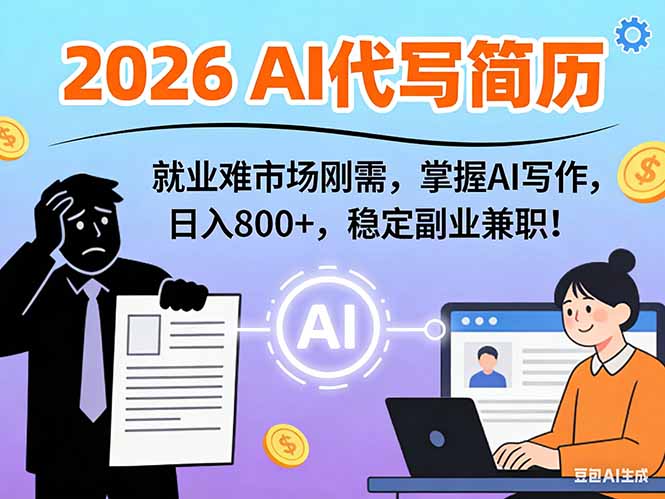 AI代写简历，超暴利，用万能模板月入1-3万实战教程，2026年市场刚需！-智点网