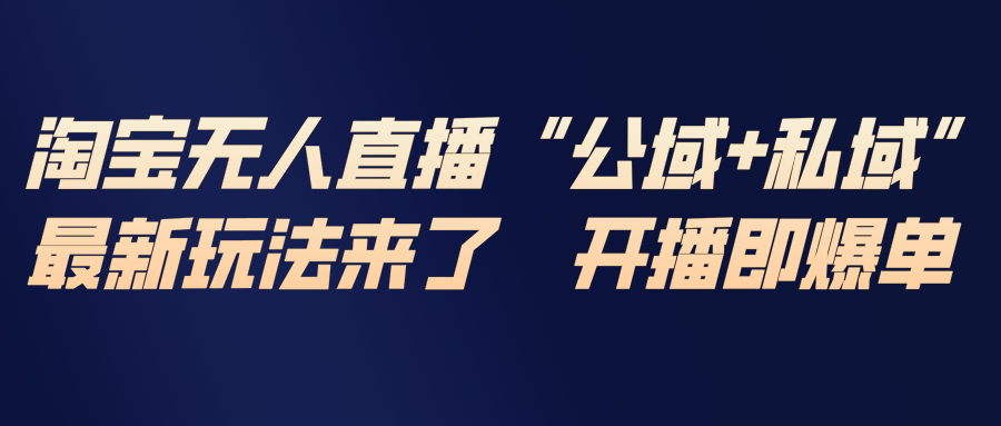 淘宝无人直播最新玩法，包含私域和公域两种玩法-智点网