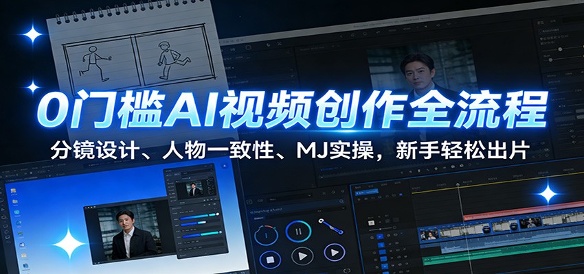 0门槛AI视频创作全流程：分镜设计、人物一致性、MJ实操，新手轻松出片-智点网