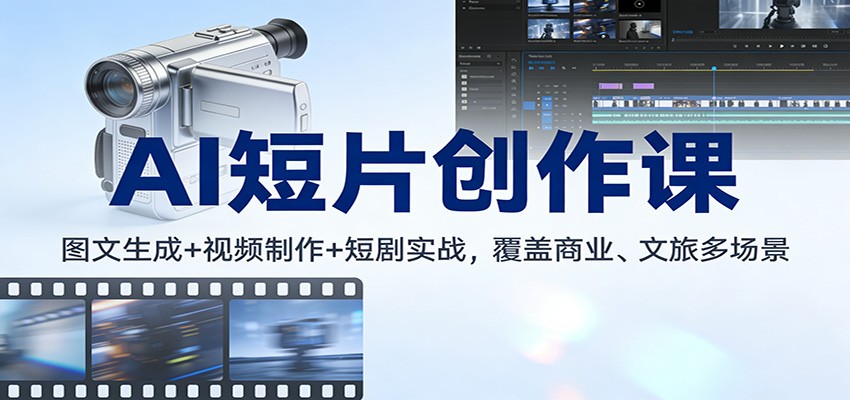 AI短片创作课：图文生成+ 视频制作+短剧实战，覆盖商业、 文旅多场景-智点网