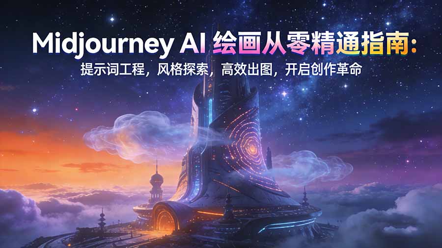 Midjourney AI绘画从零精通指南：提示词工程，风格探索，高效出图，开启创作革命-智点网