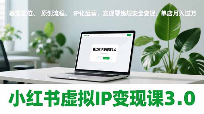 小红书虚拟IP变现课3.0，赛道定位、原创流程、IP化运营，实现零违规安全变现，单店月入过万-智点网