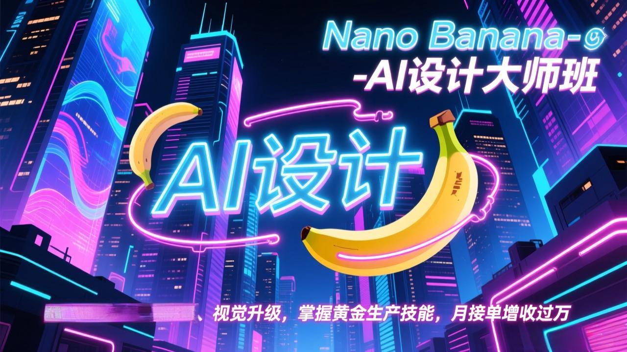 Nano Banana-AI设计大师班，修图合成、广告创作、视觉升级，掌握黄金生产技能，月接单增收过万-智点网