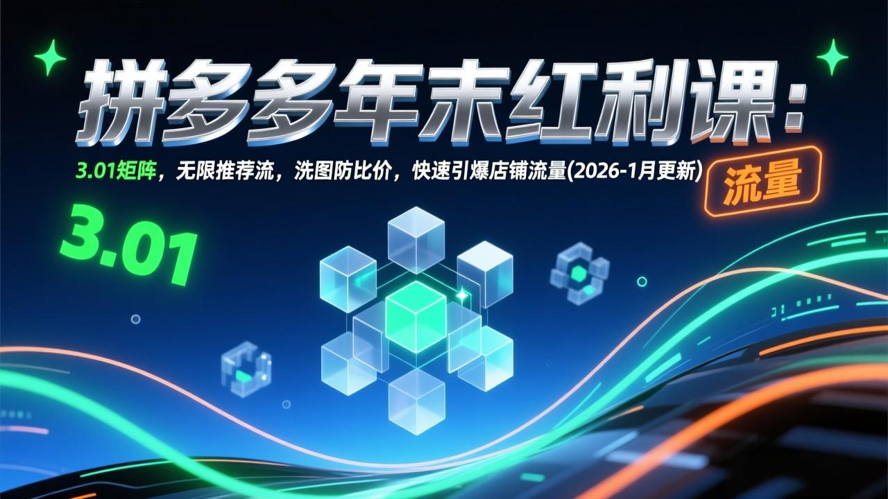拼多多年末红利课：3.01矩阵，无限推荐流，洗图防比价，快速引爆店铺流量(2026-1月更新-智点网