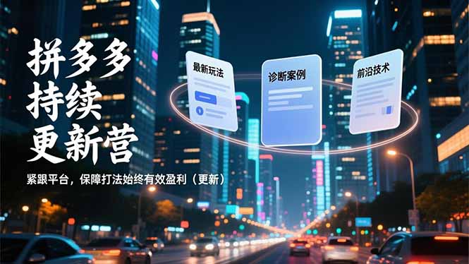 拼多多持续更新营，最新玩法、诊断案例、前沿技术，紧跟平台，保障打法始终有效盈利(更新-智点网