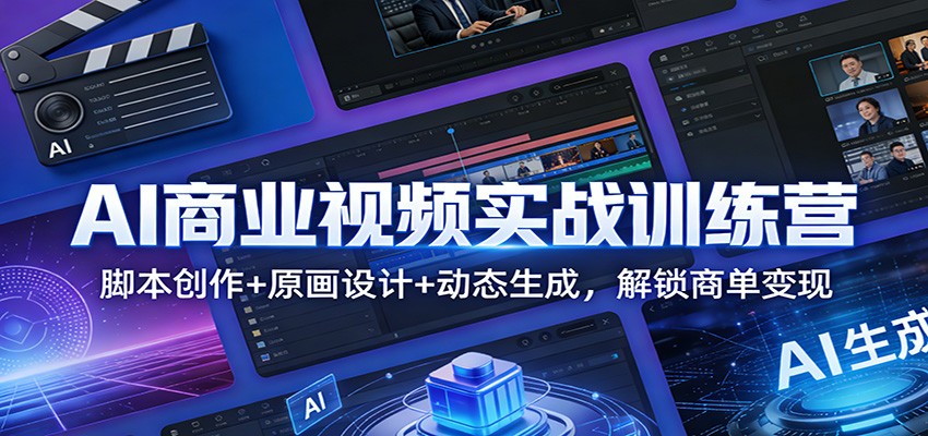AI商业视频实战训练营：脚本创作+原画设计+动态生成，解锁商单变现-智点网