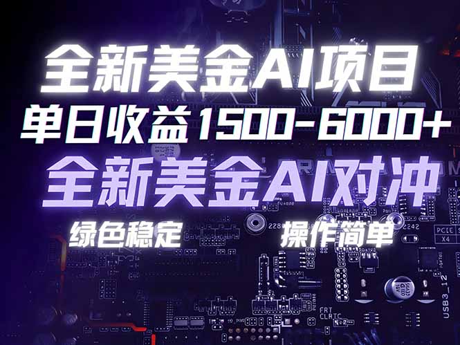 美金AI对冲项目，日入1500-6000+，绿色稳定，操作简单，创业副业首选，可批量放大-智点网