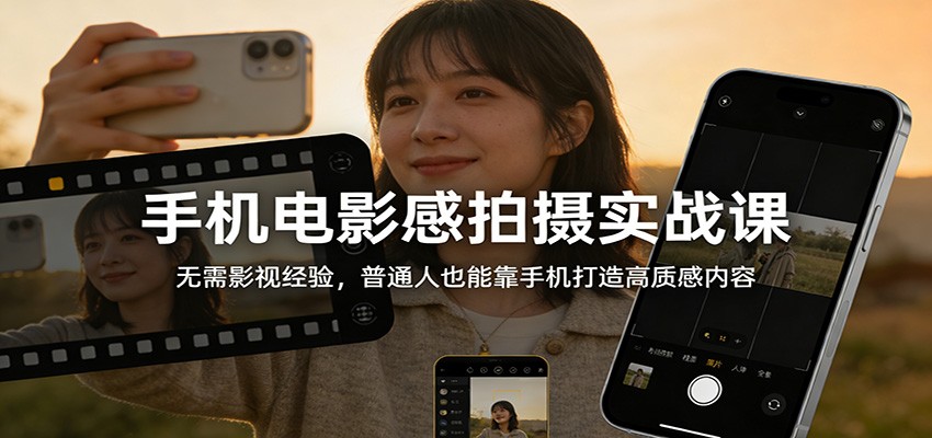 手机电影感拍摄实战课：无需影视经验，普通人也能靠手机打造高质感内容-智点网