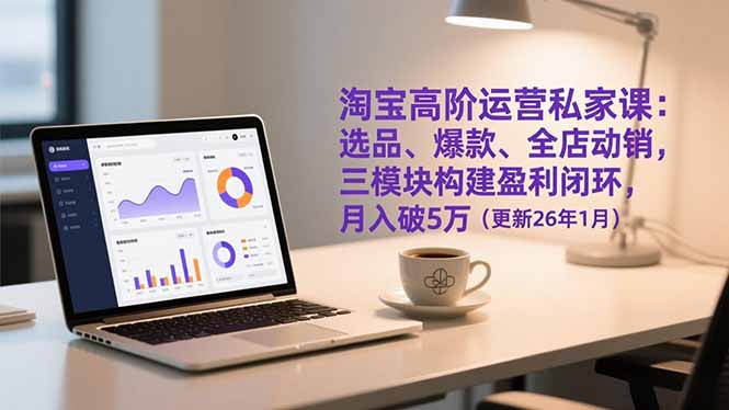 淘宝高阶运营私家课：选品、爆款、全店动销，三模块构建盈利闭环，月入破5万(更新26年1月-智点网