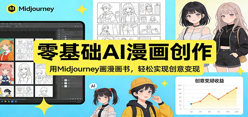 零基础AI漫画创作：用Midjourney画漫画书，轻松实现创意变现-智点网