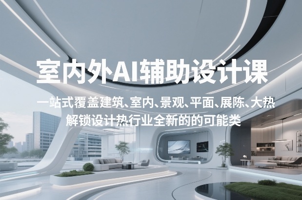 室内外AI设计课,一站式覆盖建筑、室内、景观、平面、展陈五大热门品类,解锁设计行业的全新可能