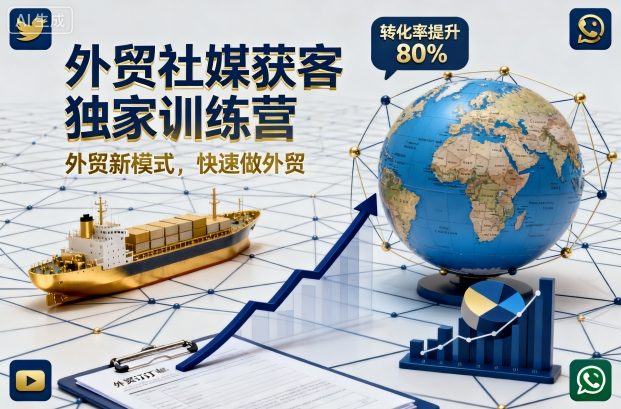 外贸社媒获客独家训练营，外贸新模式，快速做外贸(更新26年2月)-智点网