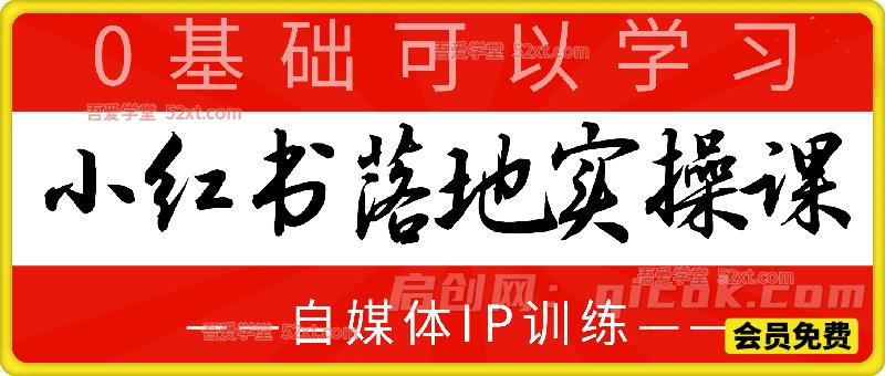 小红书落地实操课，0基础可以学习的自媒体IP训练-智点网