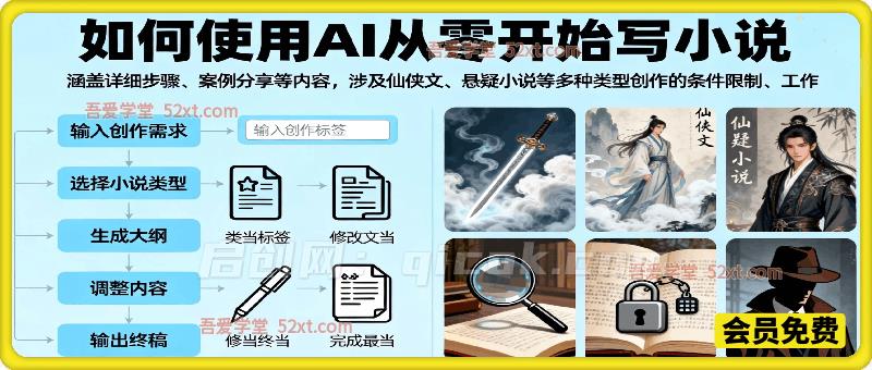 如何使用AI从零开始写小说，涵盖详细步骤、案例分享等内容，涉及仙侠文、悬疑小说等多种类型创作的条件限制、工作流程、输出格式和建议-智点网