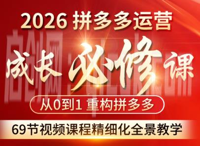 老陶电商拼多多运营成长必修课26年2月-智点网