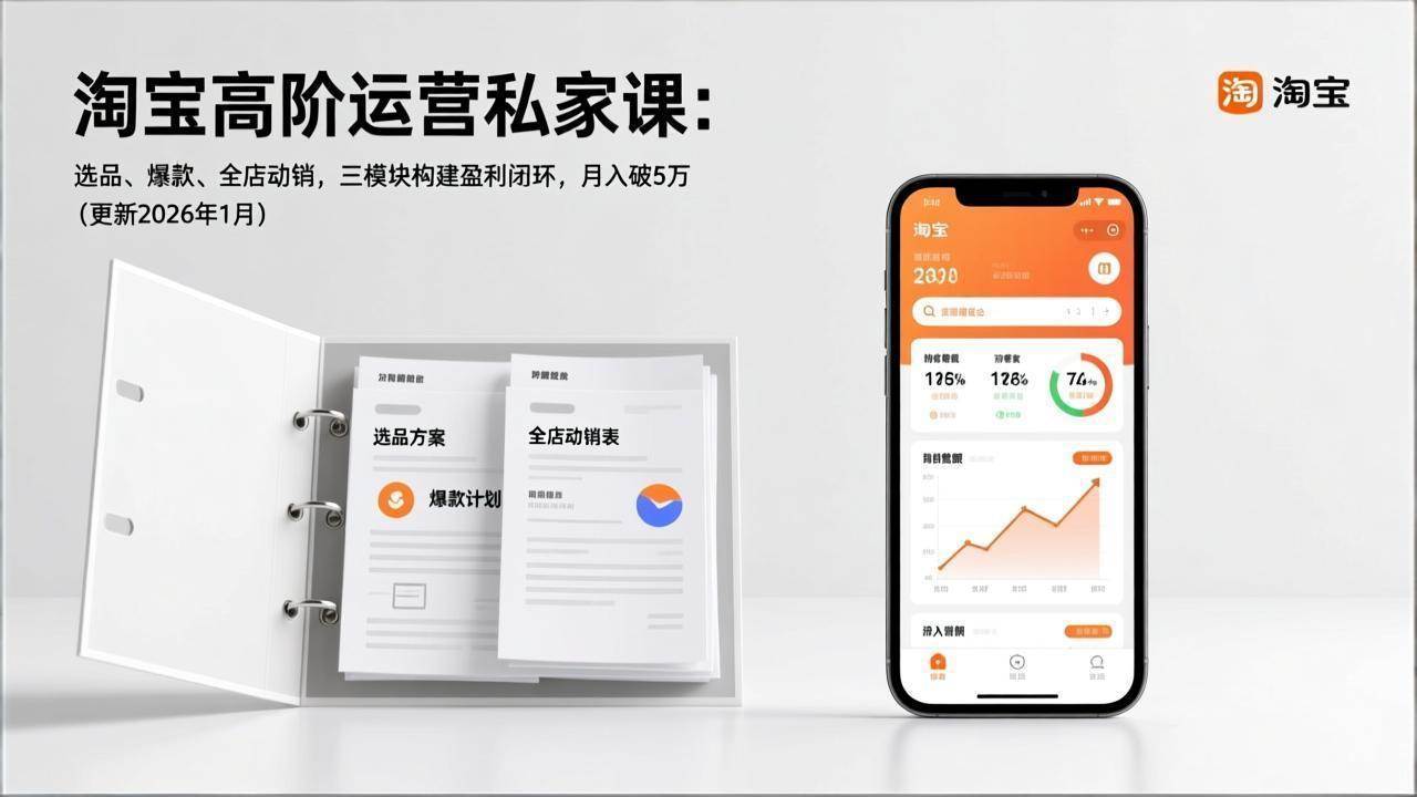 （17280期）淘宝高阶运营私家课：选品、爆款、全店动销，三模块构建盈利闭环，月入破5万（更新26年1月）-智点网