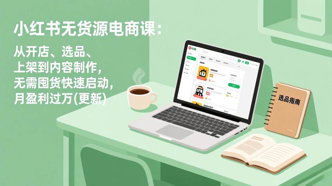 （17277期）小红书无货源电商课：从开店、选品、上架到内容制作，无需囤货快速启动，月盈利过万(更新)-智点网