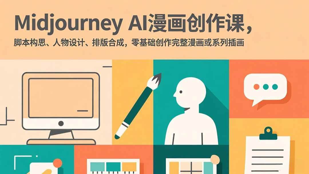 （17299期）Midjourney AI漫画创作课，脚本构思、人物设计、排版合成，零基础创作完整漫画或系列插画-智点网