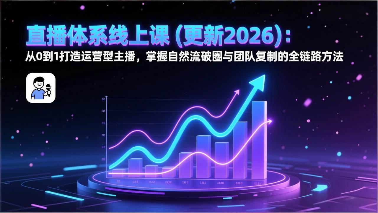 （17301期）直播体系线上课(更新2026)：从0到1打造运营型主播，掌握自然流破圈与团队复制的全链路方法-智点网