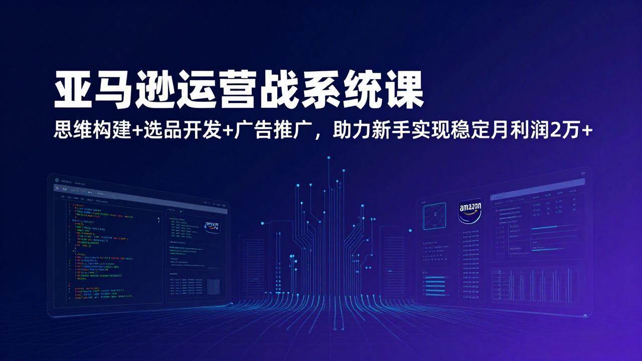 （17311期）亚马逊运营实战系统课，思维构建+选品开发+广告推广，助力新手实现稳定月利润2万+（更新）-智点网