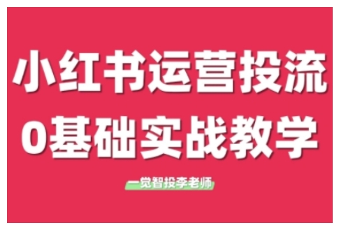 小红书运营投流，小红书广告投放从0到1的实战课，学完即可开始投放(更新26年)-智点网