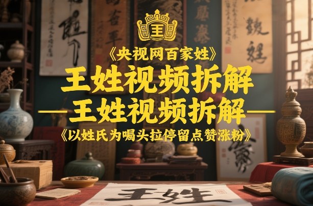 央视网百家姓–王姓视频拆解，以姓氏为噱头拉停留点赞涨粉-智点网
