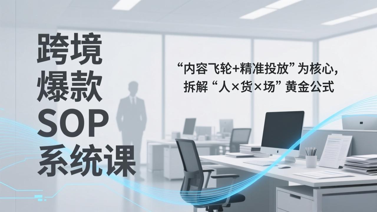 跨境爆款SOP系统课，“内容飞轮+精准投放”为核心，拆解“人×货×场”黄金公式-智点网